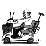 老人とシニアカー