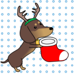 激しく尻尾をふるイヌ 