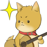 弾き語り犬　ギターをぐうたら練習中