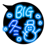 冬に使える★光るネオンの吹き出し寒色系