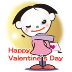 ハッピーバレンタインと節分のスタンプ