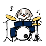 ドラマーのためのドラム犬スタンプ