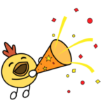 お祝いしまくるトリみたいな生き物