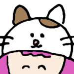 かぶりものをしたピンク髪の女の子