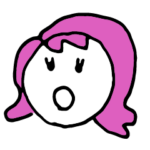 おばちゃんが描いたピンク髪の女の子