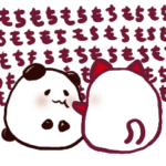 いちご大福ネコ と まめ大福パンダ