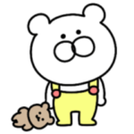 末っ子気質♡オーバーオールを着たクマ