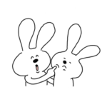 白いうさぎの使えるスタンプ
