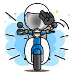 オシャレバイク男子　挨拶スタンプ　ブルー