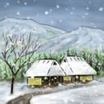 デジタルペンで描く日本の四季のたより墨絵