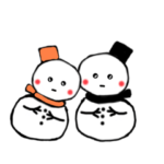 日常で使えるカラフル雪だるまスタンプ