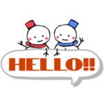 カラフル雪だるまのふきだしスタンプ