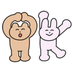 ずっと使えるうさぎとくまのスタンプ