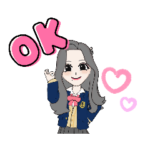 韓国アイドル風オシャレ女子のスタンプ