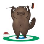 ダークなたぬきがカーリング