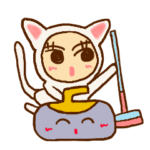 カーリングにゃんこ