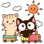 小さい黒猫とトラネコ