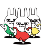 動く 三色擦れうさぎ