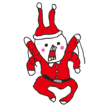 ウサギのウーの左手で描いたクリスマス