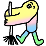 鳥は掃除で毎日笑顔な世界を夢見る平和な鳥