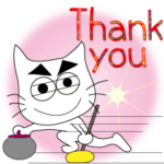 ニャンコのスタンプ。冬のスポーツ感謝版