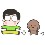 かわいいお父さん&トイプードルのビビ