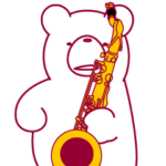 動くクマ。クマなのにテナーサックス。