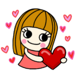 レトロな女の子のスタンプ１