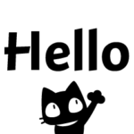 黒猫のでか文字スタンプ