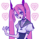 ♡♡ピンクな子と黒髪の子のスタンプ♡♡