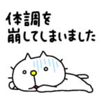 りるねこ　体調不良と気遣いのメッセージ
