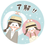 女の子とママのスタンプ