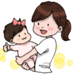 子育てを頑張るママへのスタンプ/女の子ver