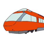 楽しいオレンジ色の電車!