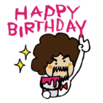 アフロのおめでとうスタンプ