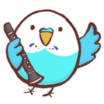 クラリネットとインコのスタンプ01