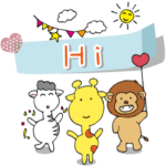 Chi Chi giraffe-ラベル、付箋（英語版）