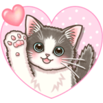 やさしい子猫のポップアップスタンプ３