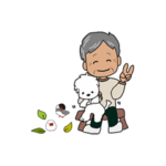 爺と子犬と小鳥たち☆シニアの日常スタンプ