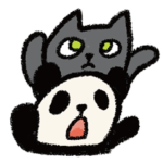 Huggy cat and happy panda
