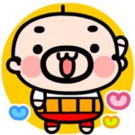 背景が動く！おやじ君の挨拶スタンプ