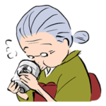 昔ながらの日本のおばあちゃんスタンプ