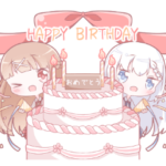 ゆるふわ女子高生のお祝いスタンプ