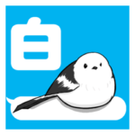 白く可愛いシマエナガのスタンプ 吹出し付