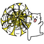 猫とトランペット・ラッパのゆるスタンプ♪