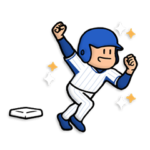 明るい青×白野球スタンプ★便利な汎用40個