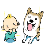 動く 赤ちゃんと犬
