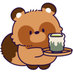 おっとり化けタヌキの飛び出すスタンプ