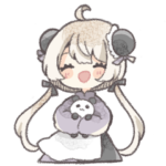 パンダと紫チャイナの女の子