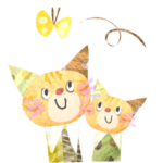 親子ネコの子育てスタンプ
